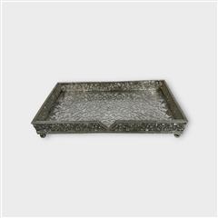 Olivia Riegel Windsor Silver Tone Jeweled Tray Guest Towel / Napkin